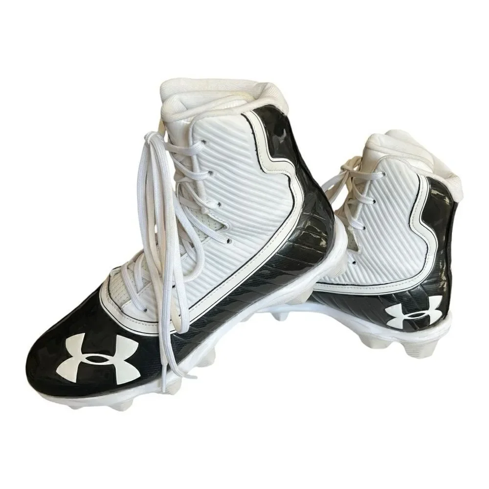 Under Amour Highlight Football Cleats. White/Black. Size: 7.5 Mens